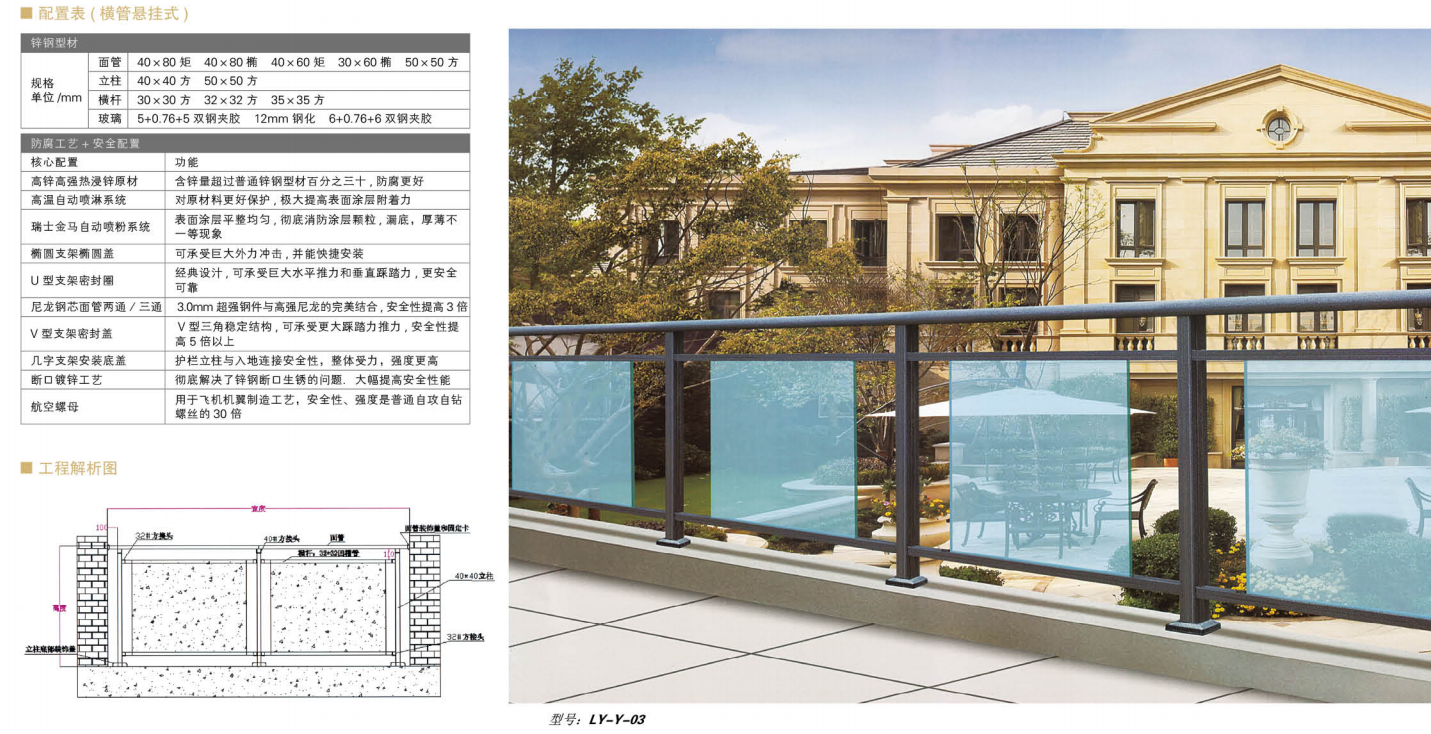 贵州锌钢护栏厂家/铝艺护栏厂家-贵州宏顺护栏-横管悬挂式护栏